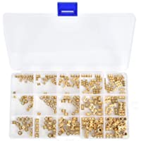 Tuerca Moleteada de Latón- kit de Inserto Roscado de Latón de 250PCS- Tuerca Moleteada de Crimpado M2 M3 M4- Tuerca de…